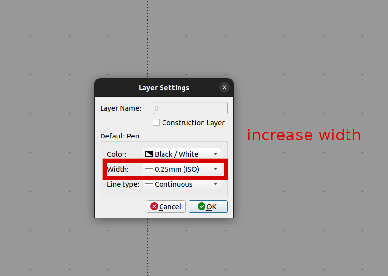 increase Layer Width